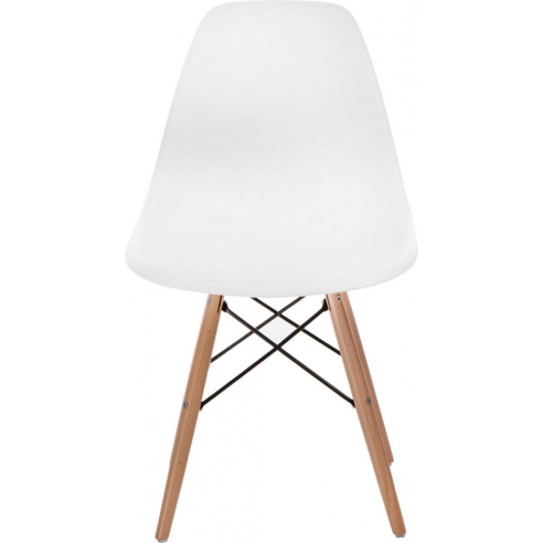 Stylowe Krzesło skandynawskie na drewnianych nogach P016W PP biały/buk D2.Design do kuchni, salonu i restauracji.
