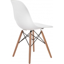 Krzesło skandynawskie na drewnianych nogach P016W PP biały/buk D2.Design