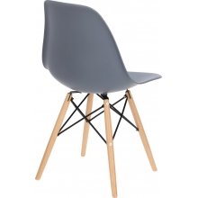 Krzesło skandynawskie z tworzywa P016W PP ciemno szary/buk D2.Design