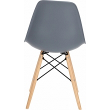 Krzesło skandynawskie z tworzywa P016W PP ciemno szary/buk D2.Design