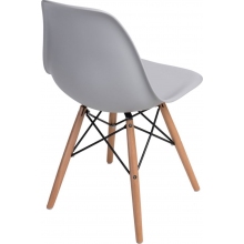 Krzesło skandynawskie z tworzywa P016W PP jasno szary/buk D2.Design