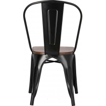 Krzesło metalowe industrialne Paris Wood czarny/sosna orzech D2.Design
