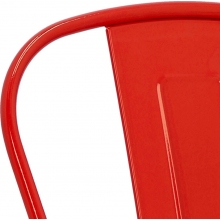 Krzesło metalowe industrialne Paris Wood czerwony/sosna naturalna D2.Design