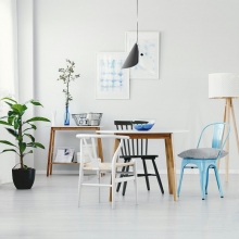 Krzesło drewniane skandynawskie Wicker biały/beż D2.Design