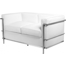 Sofa skórzana 2 osobowa Kubik 130 biała TP D2.Design