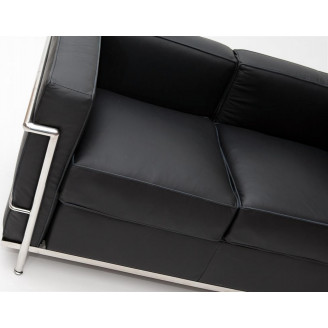 Sofa skórzana 2 osobowa Kubik 130 czarna TP D2.Design