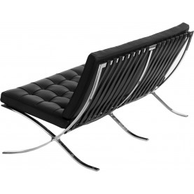 Stylowa Sofa skórzana pikowana 2 os. BA2 150 czarna D2.Design do salonu, poczekalni i kawiarni. 2