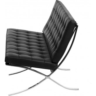Sofa skórzana pikowana 2 os. BA2 150 czarna D2.Design