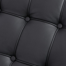 Sofa skórzana pikowana 2 os. BA2 150 czarna D2.Design