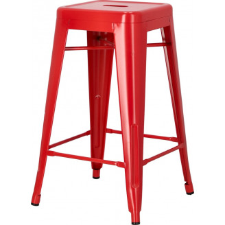 Stołek barowy metalowy Paris 66 czerwony D2.Design