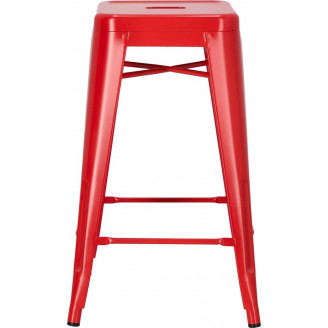 Stołek barowy metalowy Paris 66 czerwony D2.Design