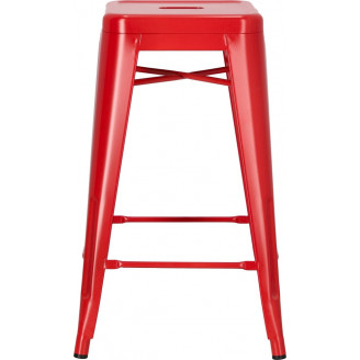 Stołek barowy metalowy Paris 66 czerwony D2.Design