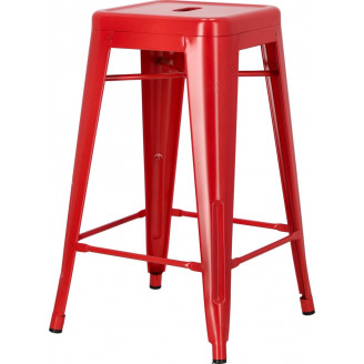 Stołek barowy metalowy Paris 66 czerwony D2.Design