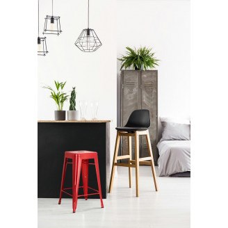 Stołek barowy metalowy Paris 66 czerwony D2.Design
