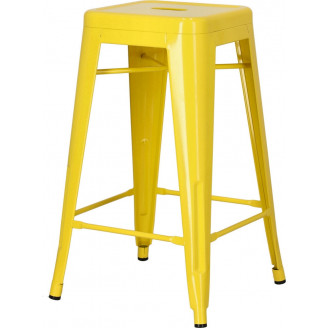 Stołek barowy metalowy Paris 66 żółty D2.Design