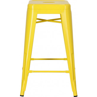 Stołek barowy metalowy Paris 66 żółty D2.Design