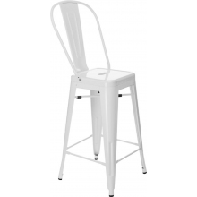Krzesło barowe metalowe Paris Back 66 białe D2.Design