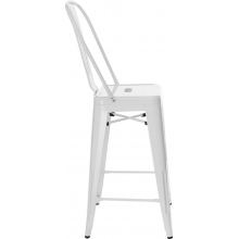 Krzesło barowe metalowe Paris Back 66 białe D2.Design