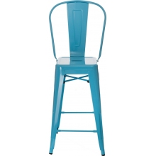 Krzesło barowe metalowe Paris Back 66 niebieskie D2.Design