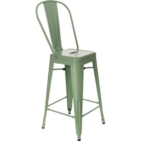 Krzesło barowe metalowe Paris Back 66 zielone D2.Design do kuchni, restauracji i baru.