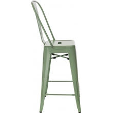 Krzesło barowe metalowe Paris Back 66 zielone D2.Design