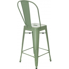 Krzesło barowe metalowe Paris Back 66 zielone D2.Design