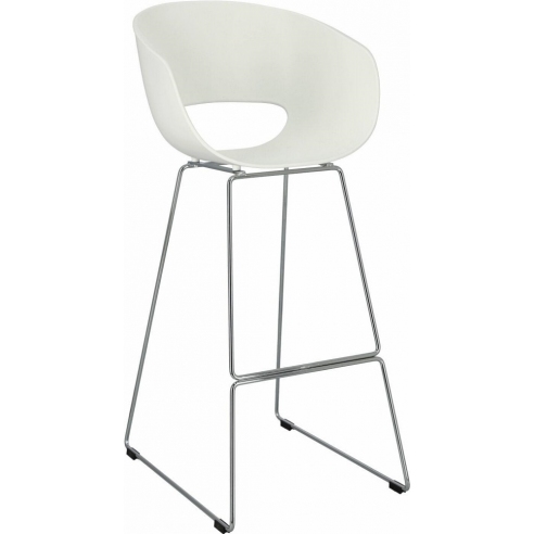 Krzesło barowe plastikowe Shell 79 białe D2.Design do kuchni, restauracji i baru.