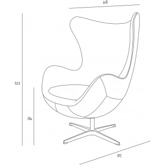 Fotel obrotowy Jajo aluminium/czarny D2.Design