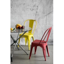 Krzesło metalowe industrialne Paris Antique żółte D2.Design