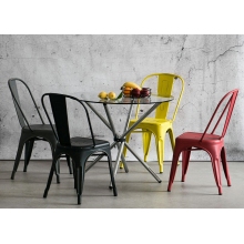 Krzesło metalowe industrialne Paris Antique czarne D2.Design