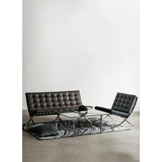 Sofa pikowana 3 os z ekoskóry Barcelon 180 czarna D2.Design