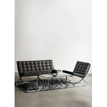Sofa pikowana 3 os z ekoskóry Barcelon 180 czarna D2.Design