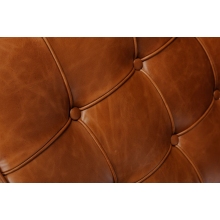 Fotel pikowany skórzany Barcelon Vintage jasny brązowy D2.Design