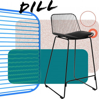 Stołek barowy druciany Dill High 75 czarny Intesi