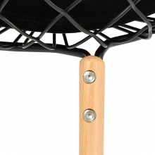 Krzesło metalowe ażurowe Jahi Czarny/Buk Intesi