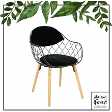 Krzesło metalowe ażurowe Jahi Czarny/Buk Intesi