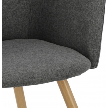 Krzesło tapicerowane fotelowe Molto ciemne szare Intesi