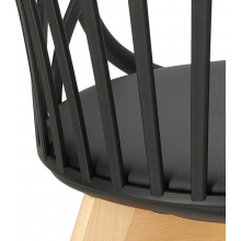 Krzesło ażurowe z podłokietnikami Sirena czarne Intesi