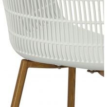 Krzesło ażurowe z podłokietnikami Becker białe Simplet