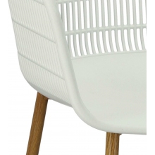 Krzesło ażurowe z podłokietnikami Becker białe Simplet