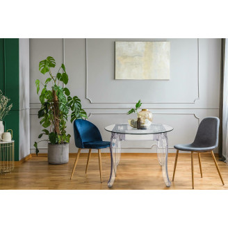 Stół szklany glamour Ghost 80 przezroczysty D2.Design