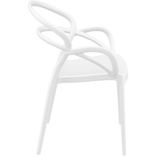 Nowoczesne Krzesło z podłokietnikami MILA białe Siesta do kuchni, jadalni i salonu.