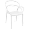 Nowoczesne Krzesło z podłokietnikami MILA białe Siesta do kuchni, jadalni i salonu.