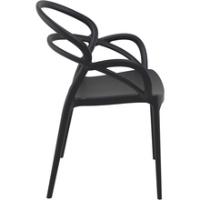 Nowoczesne Krzesło z podłokietnikami MILA czarne Siesta do kuchni, jadalni i salonu.
