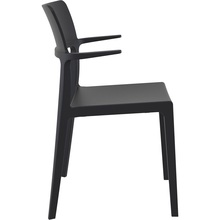 Stylowe Krzesło z podłokietnikami PLUS czarne Siesta do stołu.
