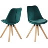 Stylowe Krzesło tapicerowane skandynawskie Dima VIC zielony/drewno D2.Design do kuchni, salonu i restauracji.