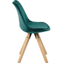 Stylowe Krzesło tapicerowane skandynawskie Dima VIC zielony/drewno D2.Design do kuchni, salonu i restauracji.