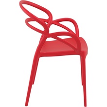 Stylowe Krzesło z podłokietnikami MILA czerwone Siesta do stołu.