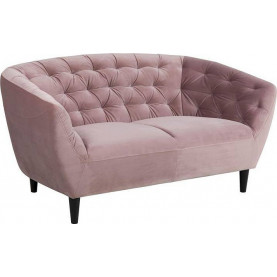 Stylowa Pikowana sofa welurowa 2 os. Ria Vic 150 różowa Actona do salonu, poczekalni i kawiarni. 2