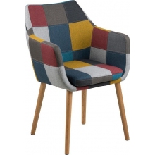 Designerski Fotel klubowy tapicerowany Nora patchwork Actona do salonu, kawiarni czy restauracji.